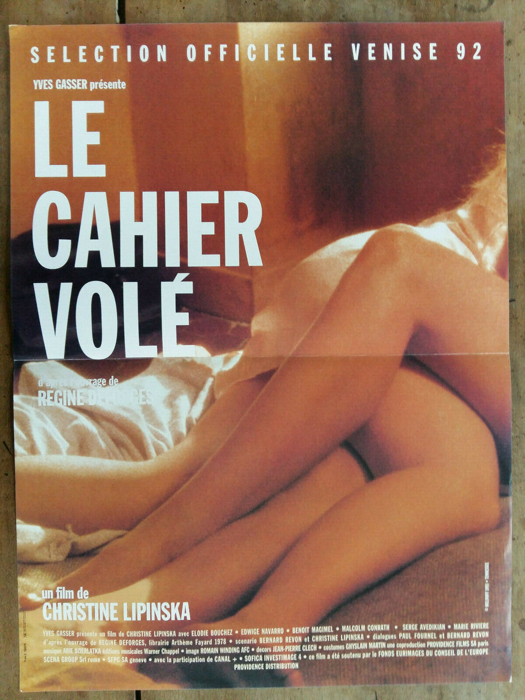 Affiche LE CAHIER VOLE Regine DEFORGES Christine LIPINSKA érotique 40x –  CINEAD