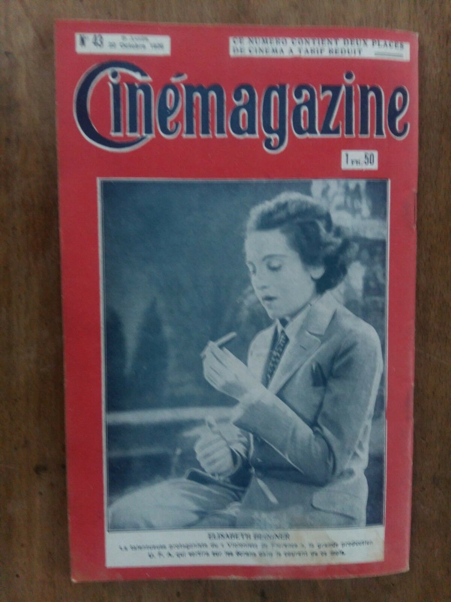 CINE-MAGAZINE n°43 lucienne LEGRAND elisabeth BERGNER “OLD CLOTHES” 19 ...