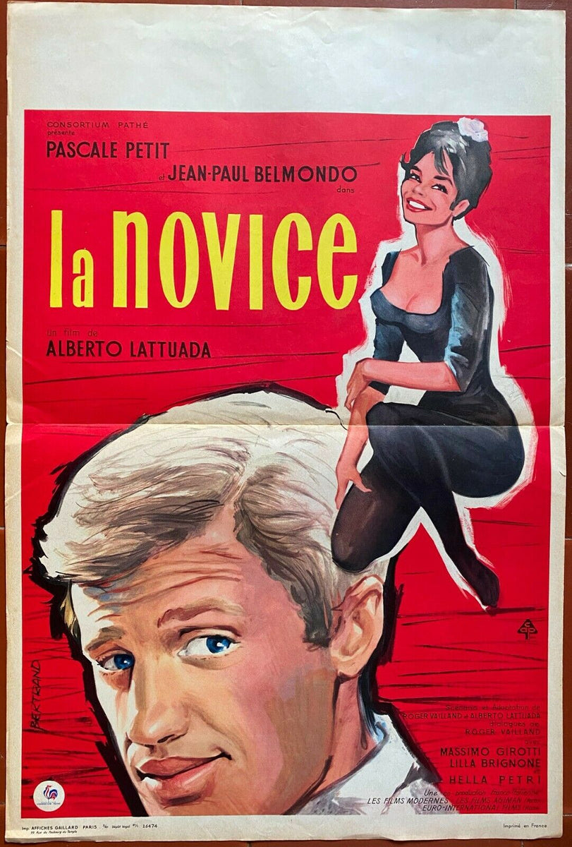 Affiche LA NOVICE Alberto Lattuada JEAN-PAUL BELMONDO Pascale Petit 40 ...