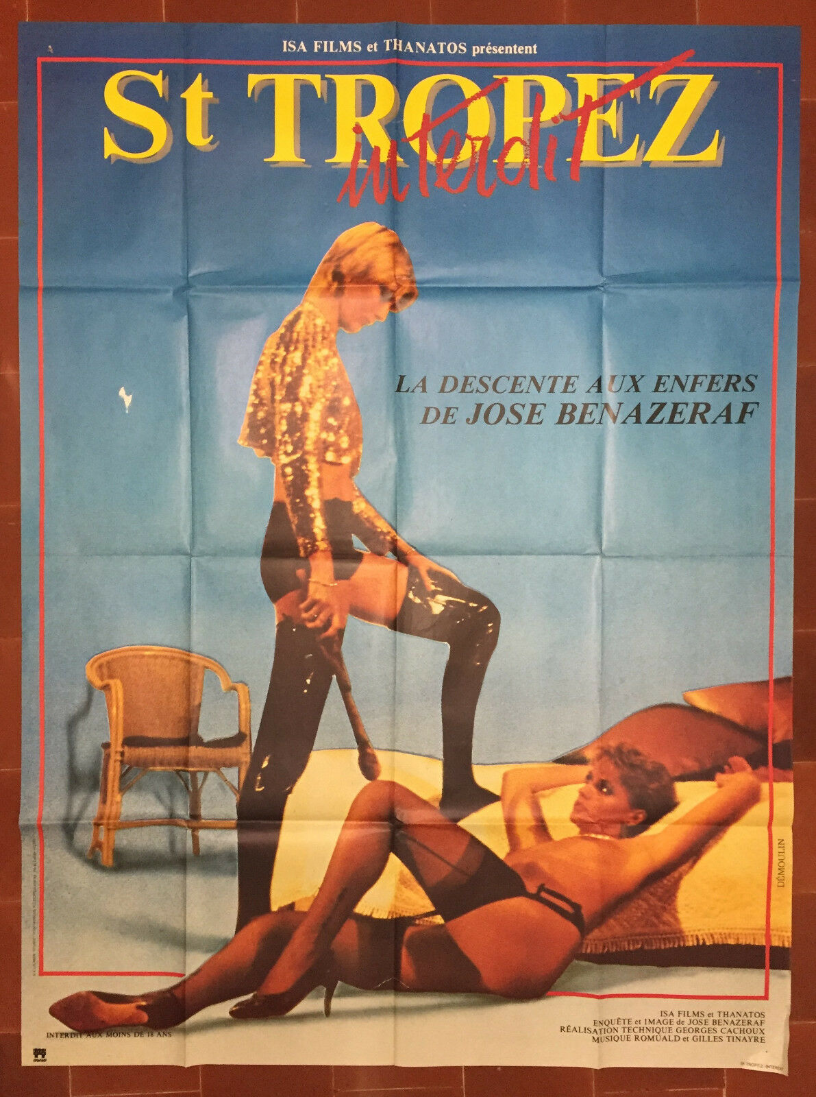 Erotic poster SAINT-TROPEZ FORBIDDEN Georges Cachoux JOSE BENAZERAF 12 –  CINEAD