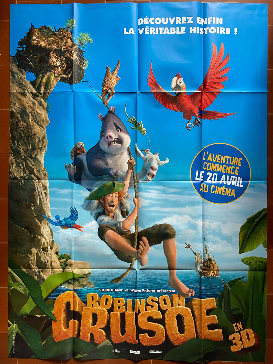 Poster ROBINSON CRUSOE cartoon child parrot island 120x160cm – CINEAD