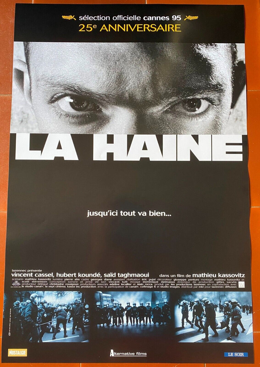 Affiche LA HAINE Mathieu Kassovitz VINCENT CASSEL Said Taghmaoui 40x60 ...