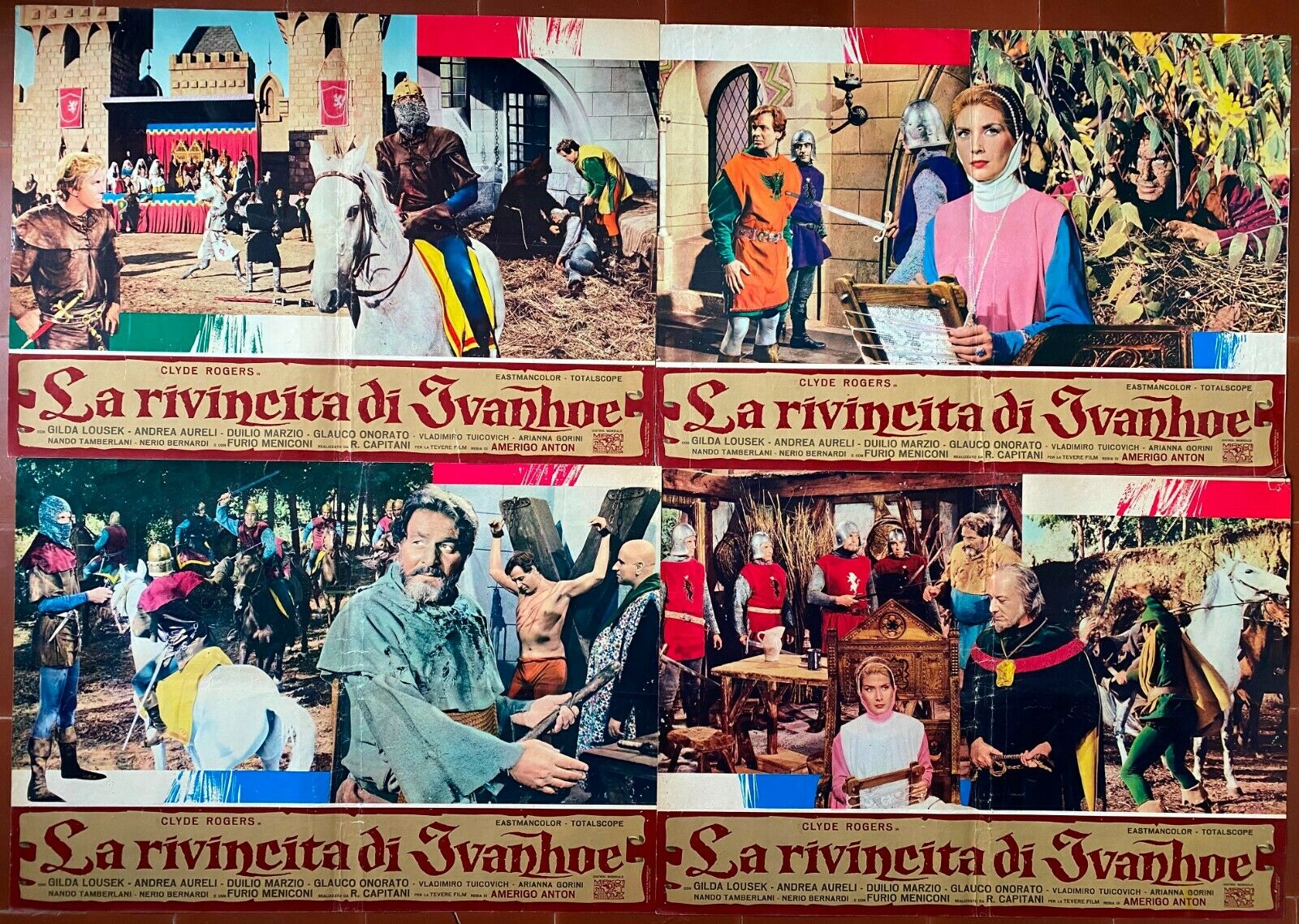 8 Italian Posters THE REVENGE OF IVANHOE Tanio Boccia RIK VAN